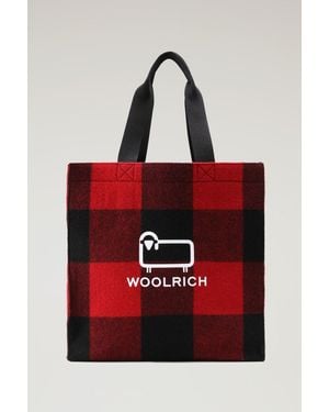 Woolrich Bolso «Tote» De Lana Americana Para Mujer Talla One - Rojo