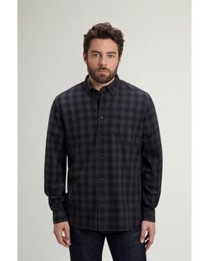 Woolrich Camisa De Franela De Puro Algodón A Cuadros Con Cuello Abotonado Para Hombre Talla - Azul