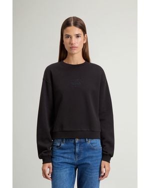 Woolrich Sudadera De Cuello Redondo De Puro Algodón Para Mujer Talla - Negro