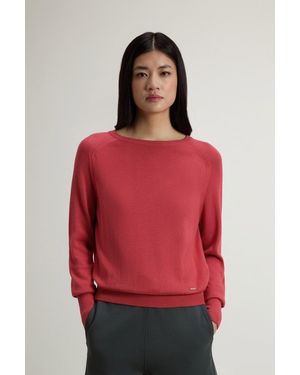 Woolrich Jersey De Cuello Redondo De Mezcla De Algodón Para Mujer Talla - Rojo