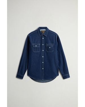 Woolrich Chemise En Denim Léger De Pur Coton Pour Homme Couleur Taille - Bleu