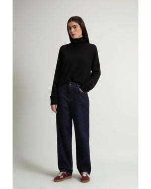 Woolrich Pantalones De Pernera Ancha Y Cinco Bolsillos En Denim De Algodón Elástico Para Mujer Talla - Azul