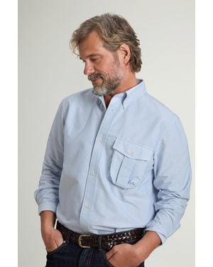 Woolrich Chemise À Rayures En Coton Oxford Mélangé Pour Homme Couleur Taille - Bleu