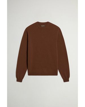 Woolrich Jersey De Cuello Redondo De Pura Lana Virgen Para Hombre Talla - Marrón
