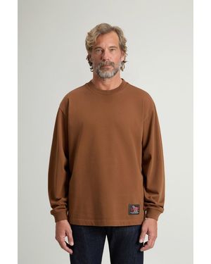 Woolrich Jersey De Manga Larga De Puro Algodón Para Hombre Talla - Marrón