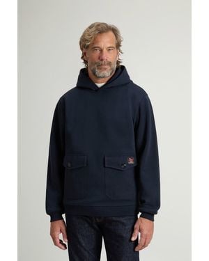 Woolrich Sudadera De Mezcla De Algodón Con Capucha Y Bolsillos Para Hombre Talla - Azul