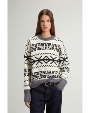 Woolrich Jersey De Cuello Redondo Con Motivo Fair Isle De Mezcla De Mohair Para Mujer Talla - Multicolor