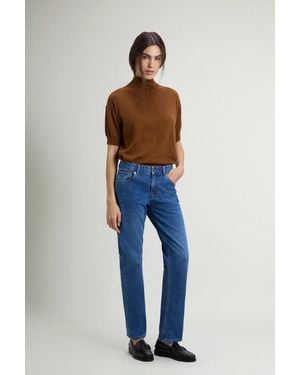 Woolrich Pantalones De Cinco Bolsillos En Denim De Algodón Elástico Para Mujer Talla - Azul