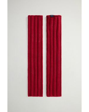 Woolrich Mitones De Mezcla De Lana Merina Acanalados Para Mujer Talla One - Rojo