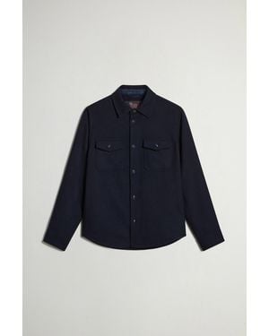 Woolrich Surchemise Ranger En Laine Italienne Mélangée Recyclée Pour Homme Couleur Taille - Bleu