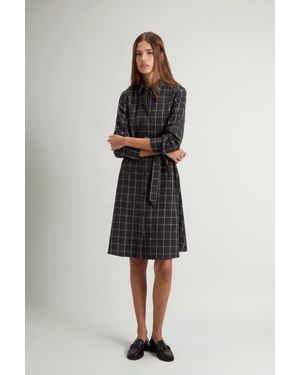 Woolrich Robe Chemise À Carreaux En Flanelle De Pur Coton Pour Femme Couleur Taille - Gris