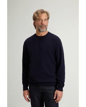 Woolrich Jersey De Cuello Redondo De Lana Virgen Y Cachemira Para Hombre Talla - Azul