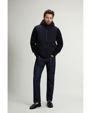 Woolrich Chaqueta Híbrida De Matt Stretch Nylon Con Capucha Para Hombre Talla - Azul