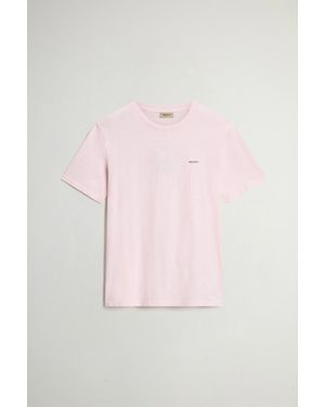 Woolrich Camiseta Slub De Puro Algodón Para Hombre Talla - Rosa