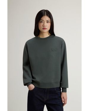 Woolrich Sudadera De Cuello Redondo De Mezcla De Algodón Interlock Para Mujer Talla - Gris
