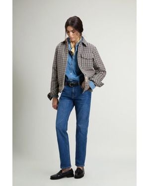 Woolrich Donna Giacca A Camicia Alaskan A Quadri - Blu