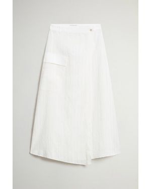 Woolrich Falda De Mezcla De Algodón Y Lino Para Mujer Talla - Blanco
