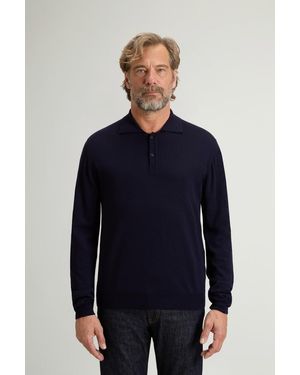 Woolrich Polo De Punto De Pura Lana Virgen Merina Para Hombre Talla - Azul