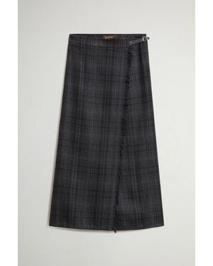 Woolrich Donna Gonna A Quadri - Nero