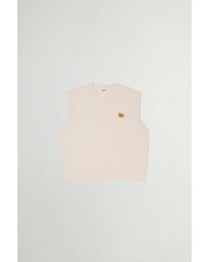 Woolrich Pull Sans Manches En Piqué De Pur Coton Pour Couleur Taille - Blanc