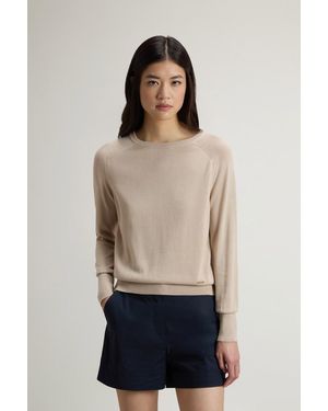 Woolrich Jersey De Cuello Redondo De Mezcla De Algodón Para Mujer Talla - Neutro
