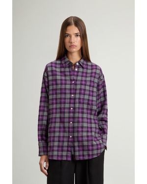 Woolrich Donna Camicia A Quadri - Viola