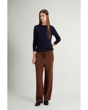 Woolrich Pantalones De Lana Virgen Y Cachemira Para Mujer Talla - Azul