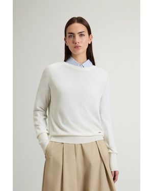 Woolrich Jersey De Cuello Redondo De Mezcla De Algodón Para Mujer Talla - Neutro