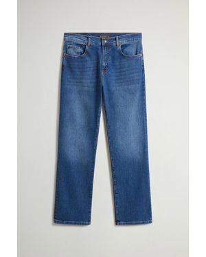 Woolrich Pantalones Contemporary De Cinco Bolsillos En Denim De Algodón Elástico Para Hombre Talla - Azul