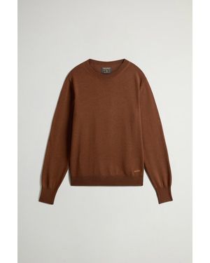 Woolrich Jersey De Pura Lana Virgen Merina Para Mujer Talla - Marrón