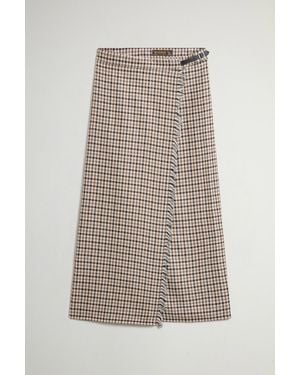 Woolrich Donna Gonna A Quadri - Neutro