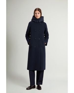 Woolrich Abrigo Cruzado De Mezcla De Lana Melton Para Mujer Talla - Azul