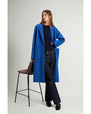 Woolrich Abrigo De Pura Lana Doble Para Mujer Talla - Azul