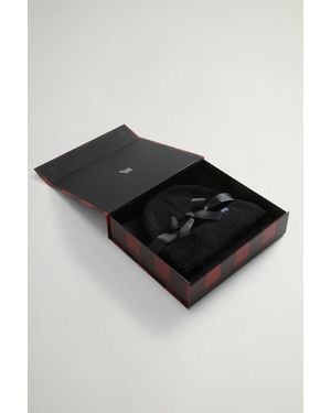 Woolrich Uomo Set Regalo Con Berretto E Sciarpa - Nero
