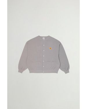 Woolrich Cardigan À Col Rond En Piqué De Pur Coton Pour Couleur Taille - Gris