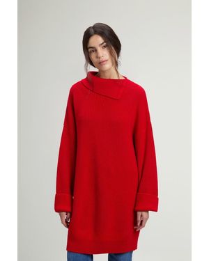 Woolrich Donna Maglione A Collo Alto - Rosso