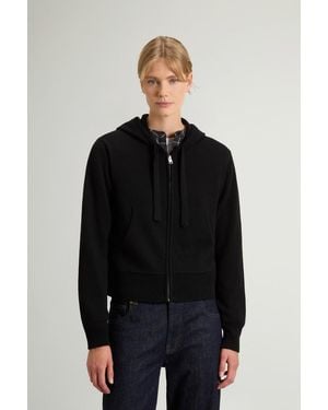 Woolrich Jersey Con Cremallera Completa Y Capucha De Mezcla De Lana Y Cachemira Para Mujer Talla - Negro