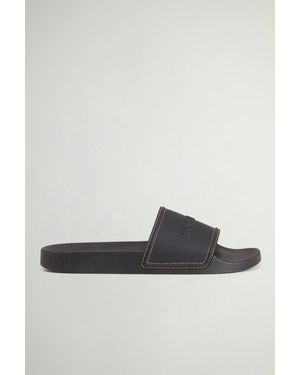 Woolrich Uomo Sandali Slide Con Logo Nero Taglia - Grigio