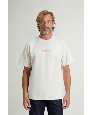 Woolrich Camiseta De Cuello Redondo De Puro Algodón Con Estampado Para Hombre Talla - Blanco