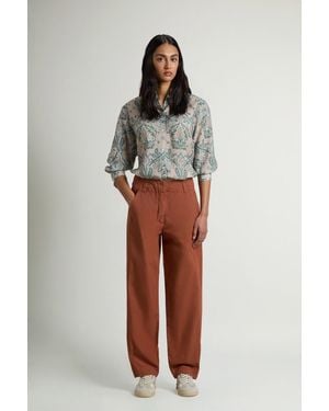 Woolrich Pantalones Carrot De Popelina De Puro Algodón Teñidos En Prenda Para Mujer Talla - Multicolor