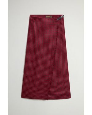 Woolrich Donna Gonna A Quadri - Rosso