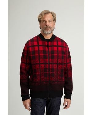 Woolrich Bomber À Carreaux En Pure Laine Vierge Pour Homme Couleur Taille - Rouge