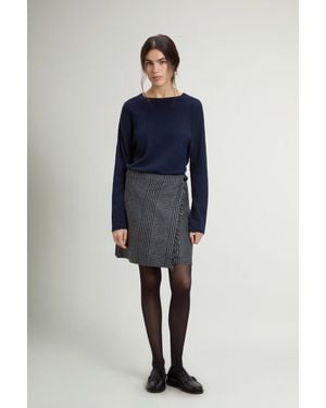 Woolrich Mini-Jupe À Carreaux En Flanelle De Laine Italienne Mélangée Recyclée Pour Femme Couleur Taille - Bleu