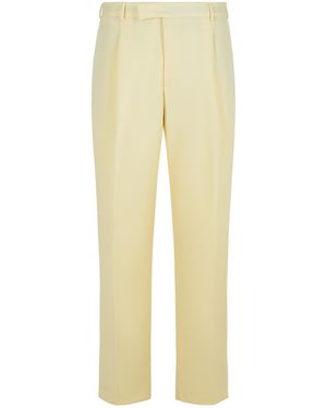 PT01 Ivory Virgin Wool Pants - Yellow