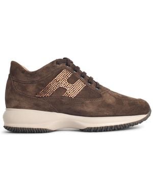 Hogan Interactive Suede Sneakers - Brown