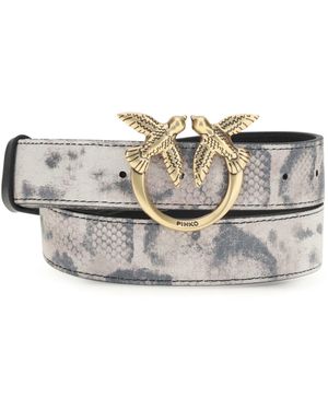 Pinko Python Print Belt Avorio/Nero/-Antique - White