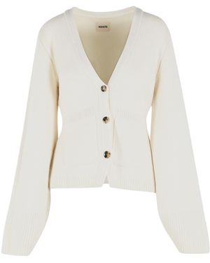 KHAITE Scarlet Ivory Cashmere Cardigan - White