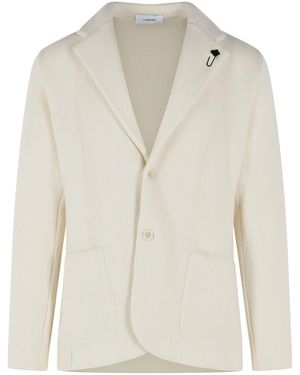 Lardini Ivory Wool Jacket - Natural