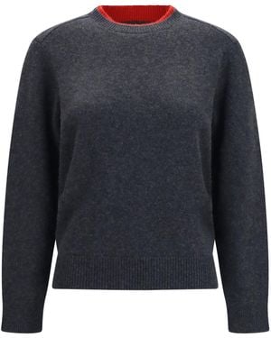 Loulou de Saison Otis Cashmere Sweater Charcoal - Blue