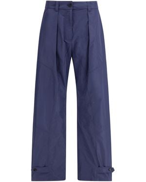 Pinko Shiny Taffeta Pants Blu-Notte Senzaluna - Blue